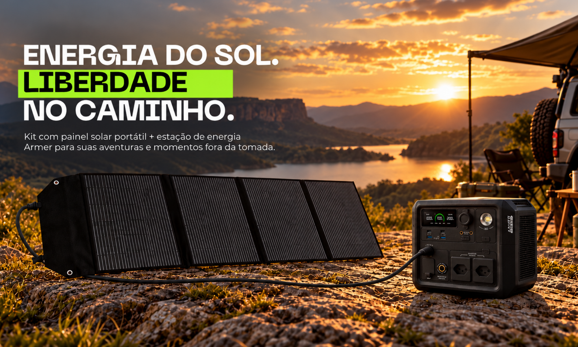 Kit Armer Energy: Gerador GEN600 600W + Painel Solar FSP200W 200W